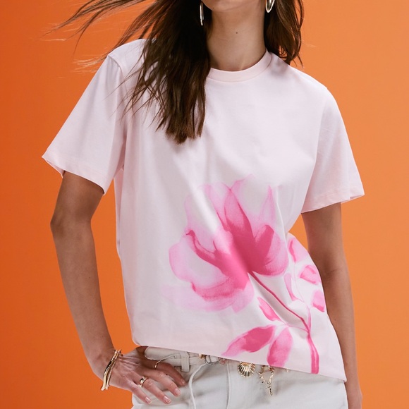 ASOS DESIGN oversized t-shirt with pink rose graphic NWT - Picture 1 of 2